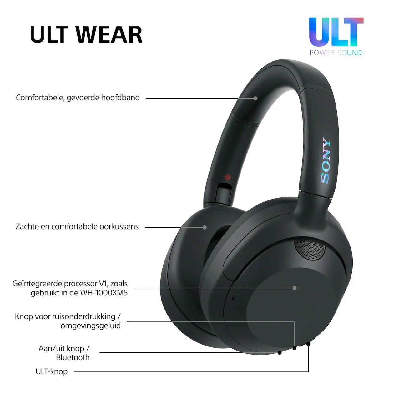 SONY ULT WEAR ブラック Sony ULT WEAR Zwart Over-ear hoofdtelefoon kopen? | Expert.nl