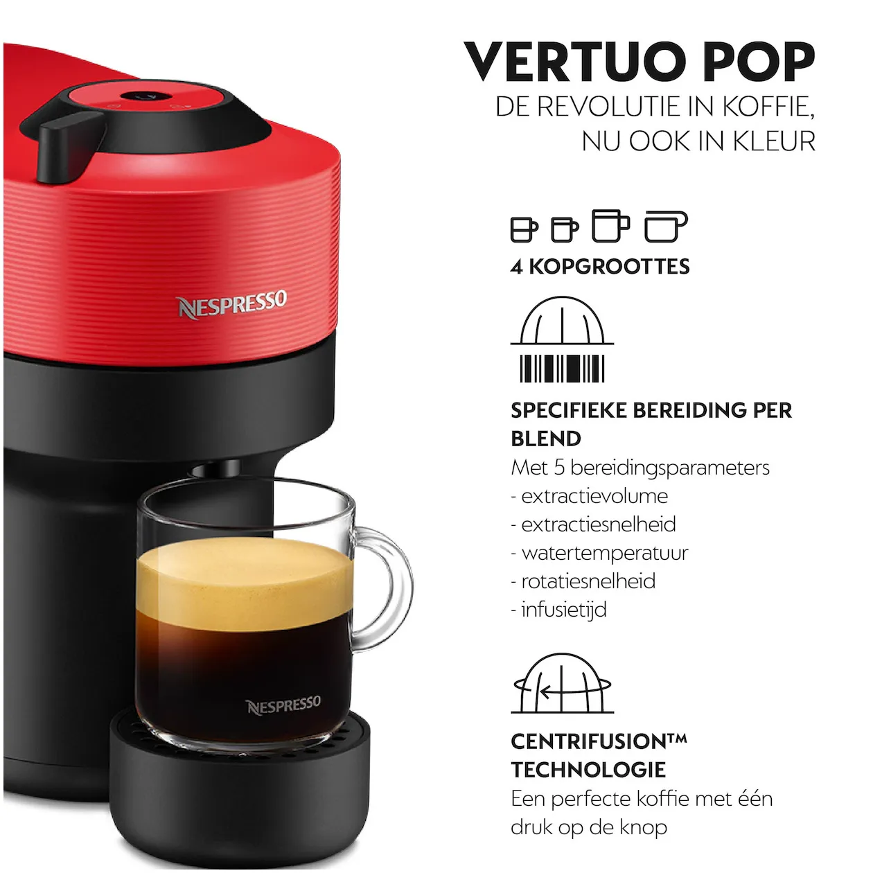 Krups Nespresso Vertuo Pop XN9205 Rood Nespresso kopen? | Expert.nl
