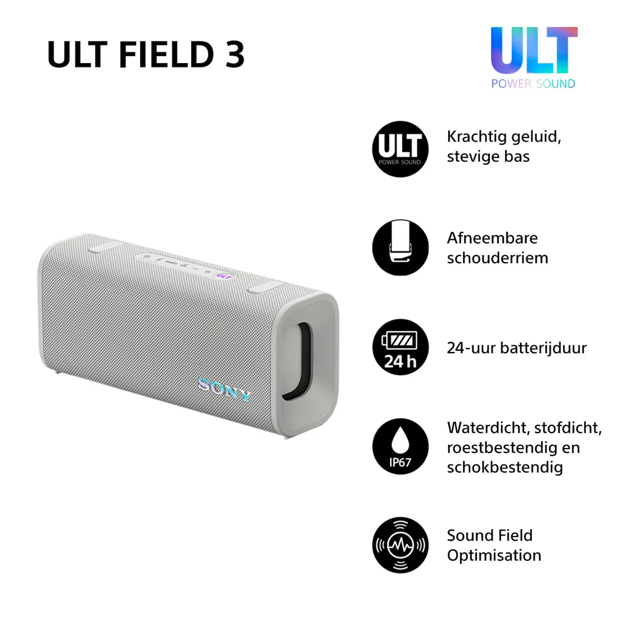 Sony ULT Field 3 Wit Bluetooth speaker kopen? | Expert.nl