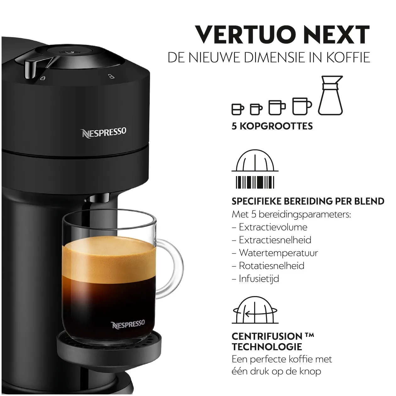 Krups Nespresso Vertuo Next XN910N Mat zwart Nespresso kopen