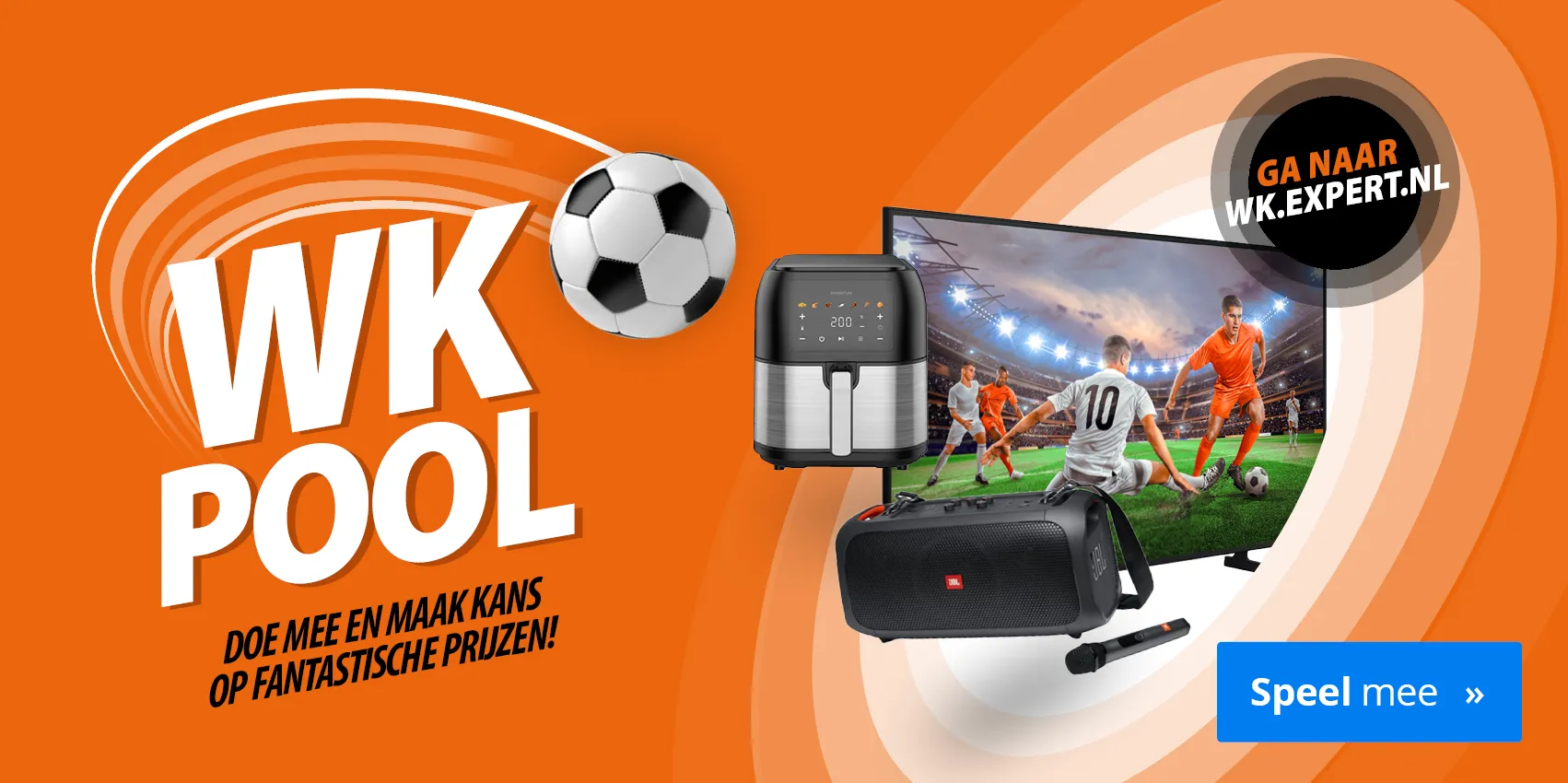 banner voor de lokale WK Pool van Expertwinkels