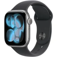 Apple Watch Series 11 GPS 42mm Space Grey Aluminium Case met Black Sport Band - S/M Spacegrijs