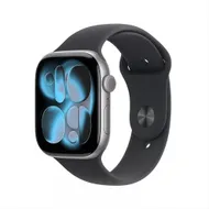 Apple Watch Series 11 GPS 46mm Space Grey Aluminium Case met Black Sport Band - S/M Spacegrijs