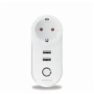 Marmitek POWER SI - Smart Wi-Fi power plug - 15A | 2 USB | on/off manual & automatic | energy meter | G plug Wit