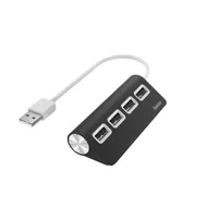 Hama USB-HUB, 4-POORTS, USB 2.0, 480 MBIT/S Zwart