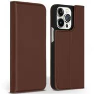 Accezz Premium Leather Slim Book Case voor Apple iPhone 13 Pro Bruin