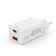Hama Fast Charger 1x USB-C PD 1x USB-A QC Mini-Charger 45 W Wit