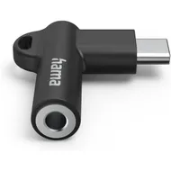 Hama USB-C – 3.5 mm Jack Socket Aux Adapter  90° Angled Plug Zwart