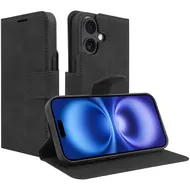 Just in Case Premium Wallet Case voor Apple iPhone 16 Zwart