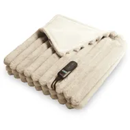 Duux Yentl Overblanket Stripped Rabbit Faux Fur (200 x 200) Beige
