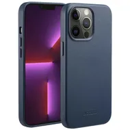 Accezz MagSafe Leather Backcover iPhone 13 Pro Blauw