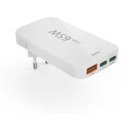 Hama Snellader 2x USB-C 1x USB-A  platte mini-oplader PD 65 W Wit