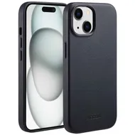Accezz MagSafe Leather Backcover iPhone 15 Zwart