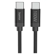 Hama Fabric USB-C - USB-C 100W 3 m nylon Zwart