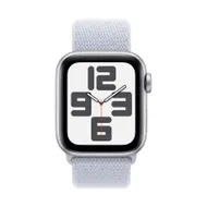 Apple Watch SE GPS + Cellular 40mm Aluminium Case met Blue Cloud Sport Loop Zilver