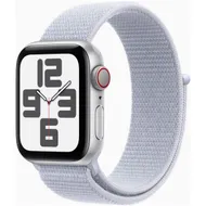 Apple Watch SE GPS + Cellular 44mm Aluminium Case met Blue Cloud Sport Loop Zilver
