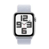 Apple Watch SE GPS 44mm Aluminium Case met Blue Cloud Sport Loop Zilver