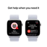 Apple Watch Series 10 GPS + Cellular 42mm Aluminium Case met Blue Cloud Sport Loop Zilver