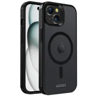 Accezz Rugged Frosted Backcover met MagSafe iPhone 15 Zwart