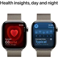Apple Watch Series 10 GPS + Cellular 46mm Titanium Case met Milanese Loop - M/L Beige