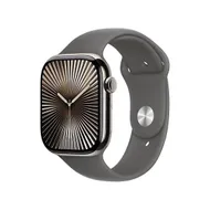Apple Watch Series 10 GPS + Cellular 46mm Titanium Case met Stone Grey Sport Band - S/M Beige