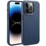 Accezz MagSafe Leather Backcover iPhone 14 Pro Blauw