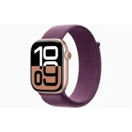 Apple Watch Series 10 GPS 46mm Aluminium Case met Plum Sport Loop Roze