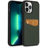 Accezz Premium Leather Card Slot Backcover iPhone 13 Pro Max Groen