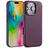Accezz MagSafe Leather Backcover voor iPhone 16 Pro Paars