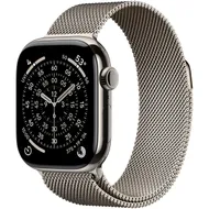 Apple Watch Series 11 GPS + Cellular 42mm Natural Titanium Case met Natural Milanese Loop Titanium