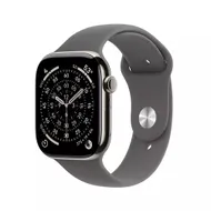 Apple Watch Series 11 GPS + Cellular 42mm Natural Titanium Case met Stone Grey Sport Band - S/M Titanium