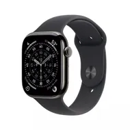 Apple Watch Series 11 GPS + Cellular 42mm Slate Titanium Case met Black Sport Band - S/M Titanium