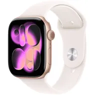 Apple Watch Series 11 GPS + Cellular 46mm Rose Gold Aluminium Case met Light Blush Sport Band - S/M Rose/goud