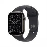 Apple Watch Series 11 GPS + Cellular 46mm Slate Titanium Case met Black Sport Band - M/L Titanium