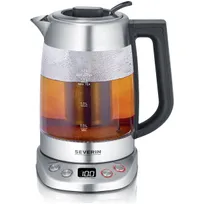 SEVERIN Electric kettle, powerful and compact stainless steel kettle in high-quality design, kettle with lime filter, stainless steel/black, WK 3409, single SEVERIN Electric kettle, powerful and compact stainless steel kettle in high-quality design, kettle with lime filter, stainless steel/black, WK 3409, single