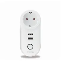 Marmitek POWER SI - Smart Wi-Fi power plug - 15A | 2 USB | on/off manual & automatic | energy meter | G plug Wit