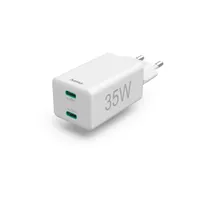 Hama Snellader, 2x USB-C, PD/QualcommÂ®, mini-oplader, 35 W Wit