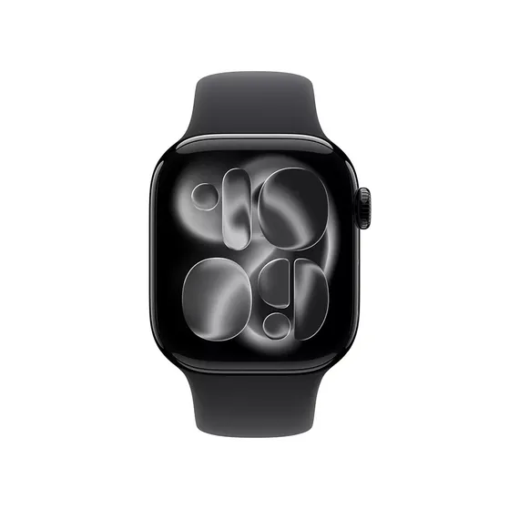 Apple Watch Series 11 GPS 42mm Jet Black Aluminium Case met Black Sport Band - M/L Zwart
