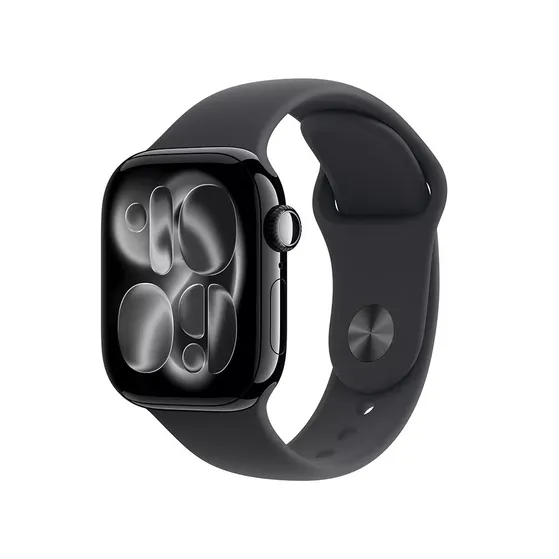 Apple Watch Series 11 GPS 42mm Jet Black Aluminium Case met Black Sport Band - M/L Zwart