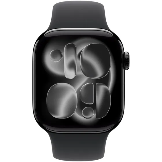 Apple Watch Series 11 GPS 42mm Jet Black Aluminium Case met Black Sport Band - S/M Zwart