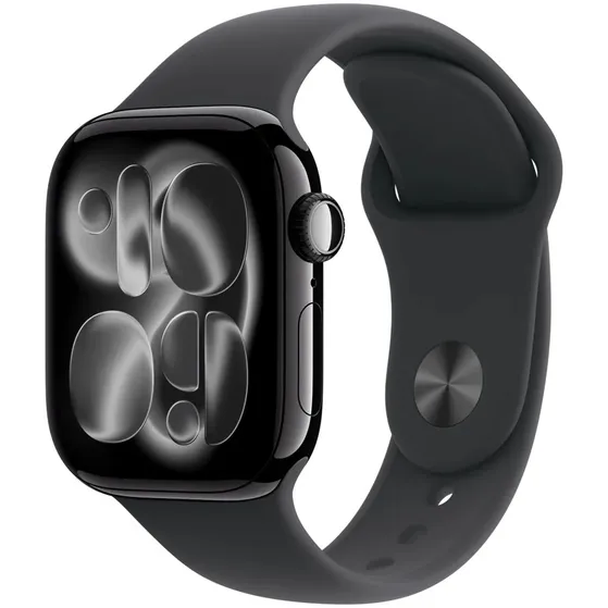 Apple Watch Series 11 GPS 42mm Jet Black Aluminium Case met Black Sport Band - S/M Zwart