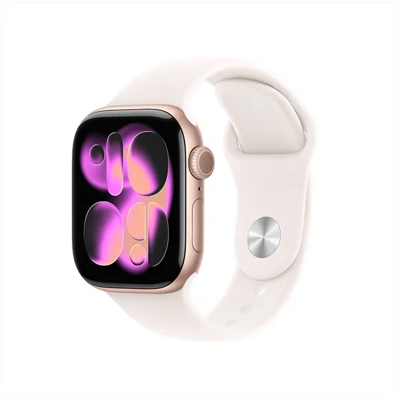 Apple Watch Series 11 GPS 42mm Rose Gold Aluminium Case met Light Blush Sport Band - M/L Rose/goud
