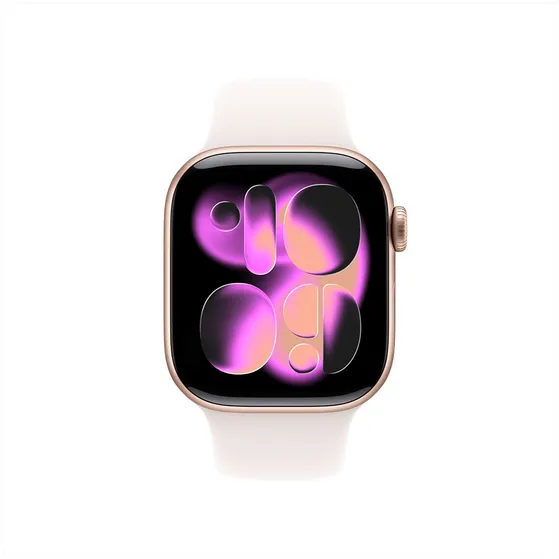Apple Watch Series 11 GPS 42mm Rose Gold Aluminium Case met Light Blush Sport Band - M/L Rose/goud