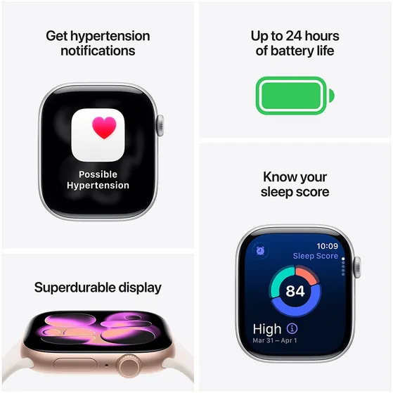 Apple Watch Series 11 GPS 42mm Rose Gold Aluminium Case met Light Blush Sport Band - M/L Rose/goud