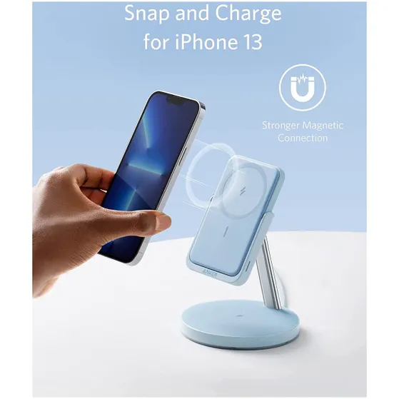 Anker PowerWave Mag-Go 2-in-1 Stand Blauw