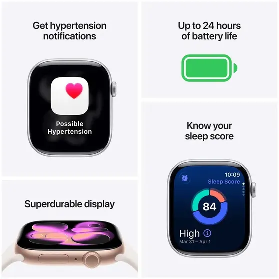 Apple Watch Series 11 GPS 42mm Rose Gold Aluminium Case met Light Blush Sport Band - S/M Rose/goud