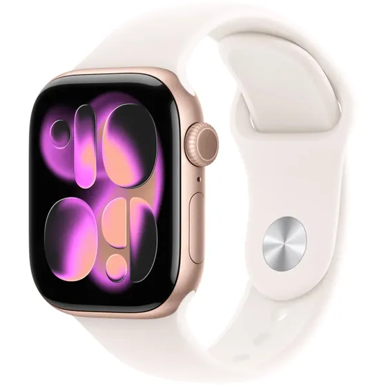 Apple Watch Series 11 GPS 42mm Rose Gold Aluminium Case met Light Blush Sport Band - S/M Rose/goud