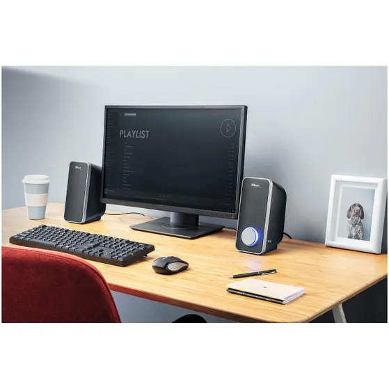 Trust Arys Compact RGB LED 2.0 speaker set Zwart