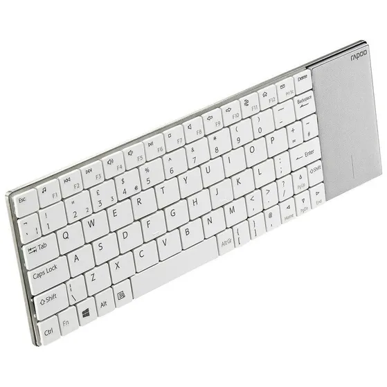 Rapoo E2710 Draadloos multimedia toetsenbord met touchpad Wit
