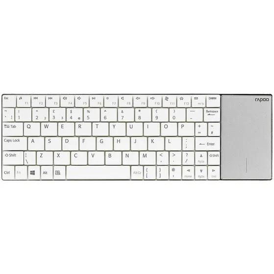 Rapoo E2710 Draadloos multimedia toetsenbord met touchpad Wit
